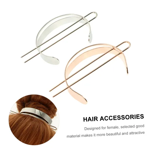 Miniatura 7 de Mikinona 2 extensiones de cabello de metal para novia, pinzas de metal para el cabello para mujeres, horquillas en forma de U, palillos de pelo