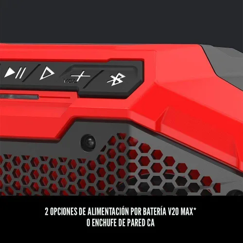 Miniatura 8 de CRAFTSMAN V20 Altavoz Bluetooth Portátil Inalámbrico, Solo Herramienta (CMCR001B), Rojo