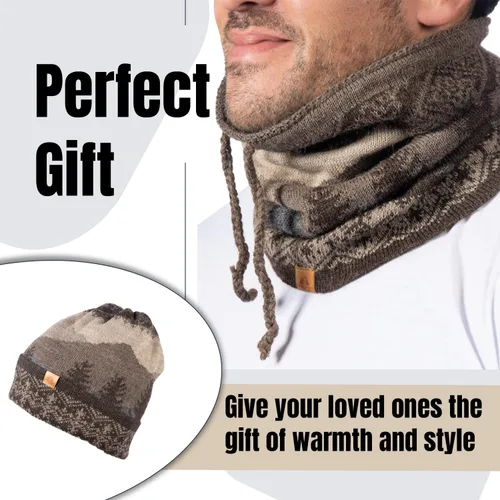 Miniatura 25 de Gorro de punto 100% alpaca bebé, polaina para el cuello, bufanda