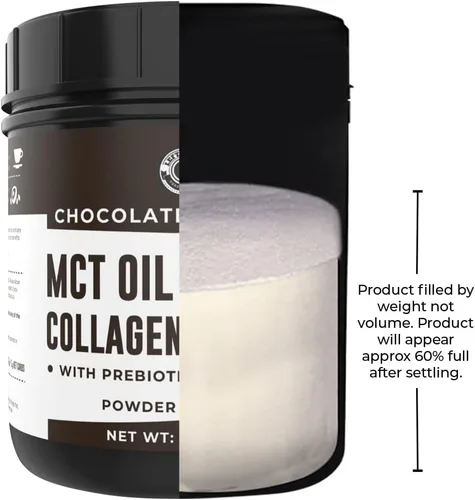 Miniatura 6 de MCT Aceite en polvo con fibra de acacia y péptidos de colágeno – Proteína de colágeno prebiótico, 0.31 onzas de MCT de cocos, crema de café keto sin