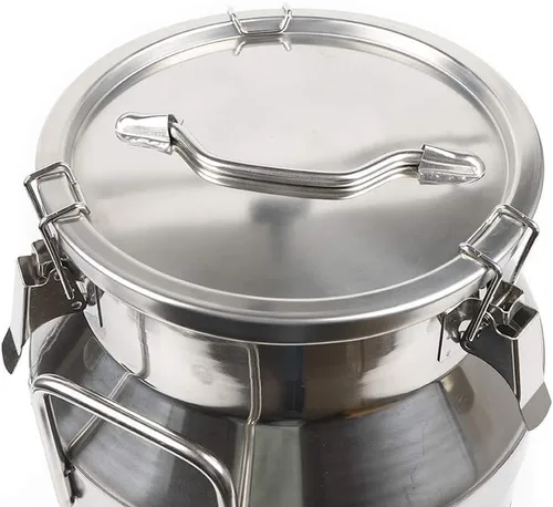 Miniatura 8 de Lata de leche de acero inoxidable de 20 L, cubo de leche para vino, cubo de vino, jarra de leche con tapa sellada resistente, con tapa sellada