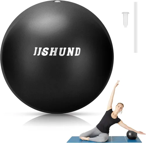 Miniatura 8 de jjshund Pelota de pilates, pequeña pelota de yoga de ejercicio de 9,8 pulgadas con guía de ejercicios, para gimnasio en casa, yoga, pilates