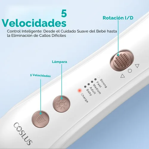 Miniatura 5 de COSLUS Kit Profesional de Manicura y Pedicura, Lima de Uñas Eléctrica 5 en 1 para Cuidado de Uñas de Manos y Pies - Rectificador Más Ancho para Uñas