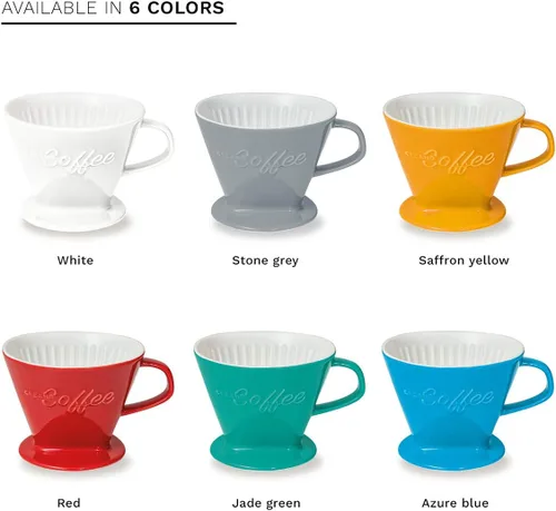 Miniatura 7 de Creano XXL gotero de café de porcelana verde - cafetera de cono de cerámica - verter sobre cafetera - tamaño del filtro 4 - calidad enorme y pesada