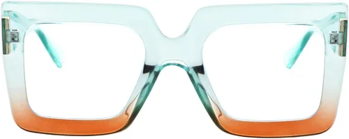 Miniatura 8 de Onrtry - Gafas de luz azul grandes y cuadradas para mujeres y hombres, con marco grueso, para computadora, sin receta, gafas de gran tamaño Marco