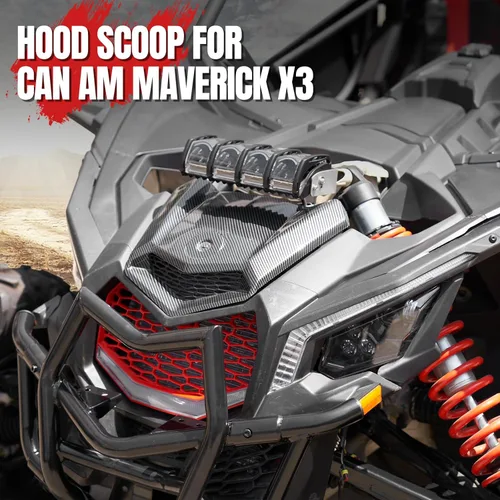 Miniatura 2 de A & UTV PRO Cuchara de capó Turbo con patrón de fibra de carbono para Can-Am Maverick X3 XDS XRS MAX Turbo R 2017-2024 2025, accesorios de kit