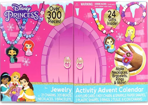 Miniatura 2 de Tara Toys: Calendario de Adviento de Collar de Actividades de Joyería DIY de Princesas Disney, Divertido y Fácil de Hacer, para Tu Pequeña Princesa