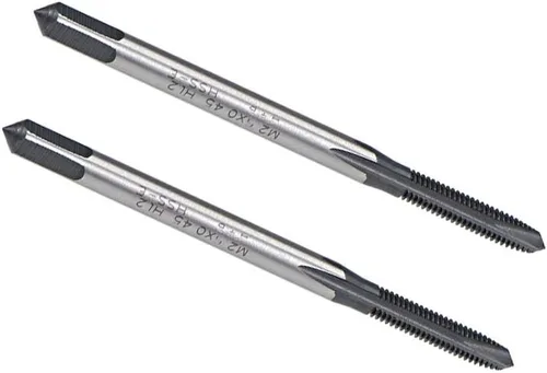 uxcell Grifo de roscado de punto espiral M2.5 x 0.45, tolerancia H2 de acero de alta velocidad recubierto TICN, vástago redondo con extremo