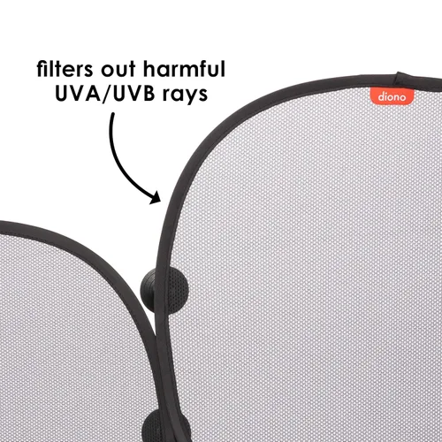 Miniatura 5 de Diono Paquete de 2 parasoles para ventana de automóvil, parasol para ventana lateral con ventosas, bloquea el deslumbramiento del sol, los rayos UV