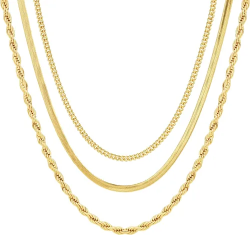 Miniatura 13 de Collares en capas para mujer, chapados en plata, delicada cuerda torcida de serpiente, delicado collar en capas, gargantilla de diferentes