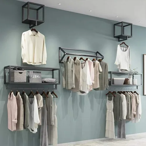 Miniatura 3 de Percheros creativos triangulares para ropa en tiendas de ropa, estante colgante de pared para el hogar, toalleros para almacenamiento en el baño