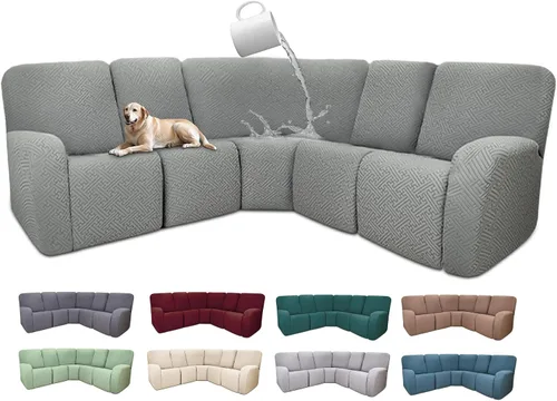 Miniatura 18 de Fundas de sofá reclinable seccional 100% impermeables para sofá reclinable en forma de L, funda de sofá modular de esquina en forma de L, fundas