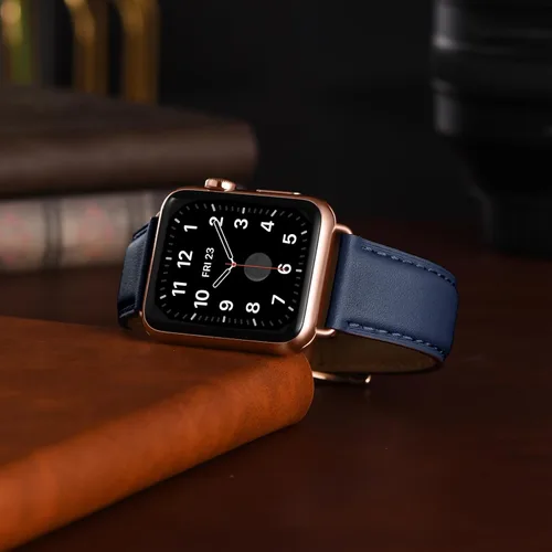 Miniatura 5 de correas compatibles con Apple Watch de 1.49, 1.57, 1.65 y 1.73 pulgadas; correa de repuesto de cuero auténtico compatible con Apple Watch Series 5