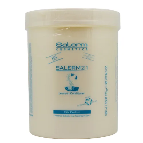 Salerm Cosmetics 21 Acondicionador sin enjuague, provitamina B5 Lipsomes y proteína de seda (34.5 oz - tamaño de bañera grande)