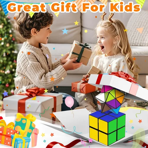 Miniatura 9 de Star Cube - Juego de cubos mágicos, cubo Yoshimoto 2 en 1 para niños y adultos, juguete para niños y niñas de 8 a 12 años