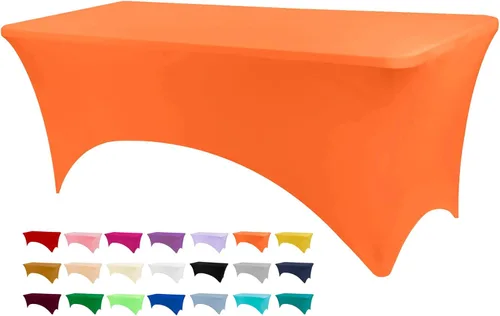 Miniatura 17 de BDDC - Fundas de mesa para mesas de 6 pies, manteles elásticos lavables y resistentes a las arrugas de color azul real de 6 pies para eventos