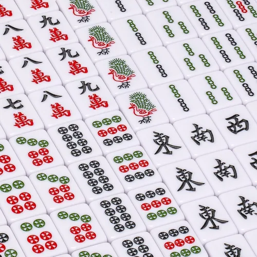 Miniatura 3 de Yellow Mountain Imports "Set de Mahjong Chino Real Azul con 146 Azulejos Medianos y Estuche de Vinilo Azul — Solo para Juego al Estilo Chino Índigo