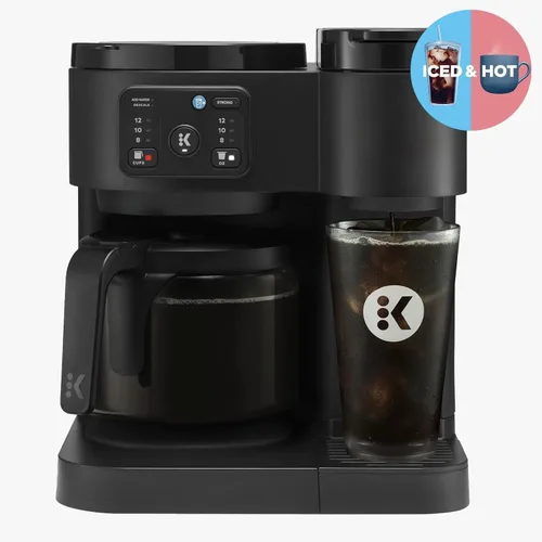Miniatura 2 de K-Duo Essentials - Cafetera caliente y helada de una sola porción con jarra, sistema de preparación doble para cápsulas y café molido, jarra de Negro
