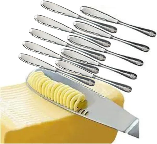 Simple preading Esparcidor de mantequilla de acero inoxidable, cuchillo de mantequilla, utensilios de cocina 3 en 1 (10 juegos)