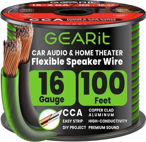 Miniatura 10 de Cable de altavoz Calibre 16, GearIT Pro Series Cable de altavoz 16/2 AWG (100 pies / 30.48 metros) Ideal para altavoces de cine en casa y altavoces