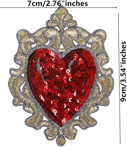 Miniatura 5 de 1 Unidades Bordado Con Cuentas De Lentejuelas Parches De Póker Letras Floral Reina Apliques Corazón Insignia Costura Para Chaqueta Camiseta
