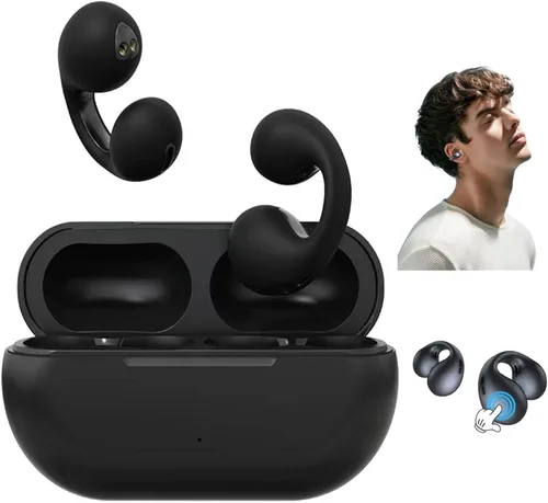 Auriculares inalámbricos de conducción ósea con clip para la oreja, auriculares Bluetooth abiertos 2023, IPX5 impermeables con gancho después de un