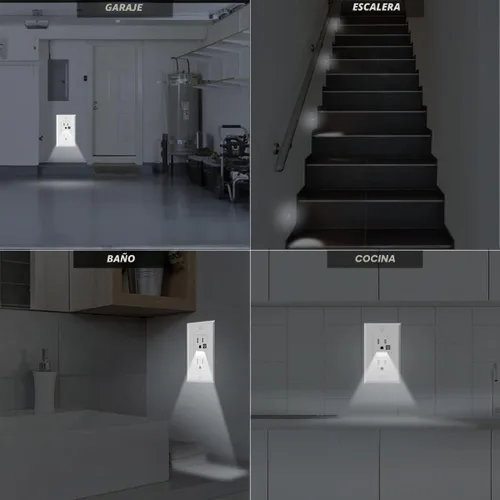 Miniatura 6 de SOZULAMP Enchufe de pared con luz nocturna, enchufe de pared estándar decorativo eléctrico, 15A, 2 polos, 3 cables, resistente a manipulaciones