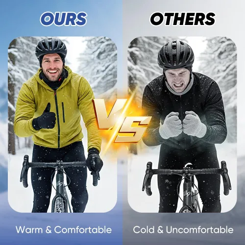 Miniatura 5 de Saker - Guantes térmicos de alta calidad para hombre, guantes de ciclismo para clima frío, resistentes al viento, resistentes al agua, con agarre