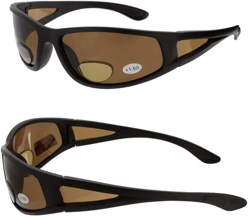 JuicyOrange Gafas de sol deportivas envolventes para hombre polarizadas más lentes de lectura bifocales