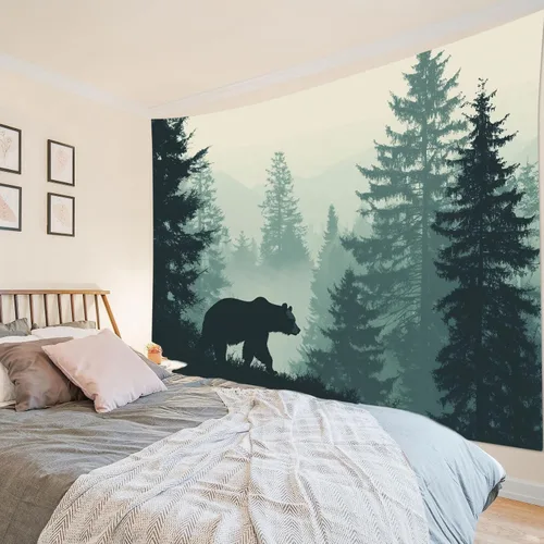 Miniatura 30 de HVEST Tapiz de cactus con diseño de plantas suculentas del desierto tropical en estante de madera, tapiz para colgar en la pared, acuarela botánica