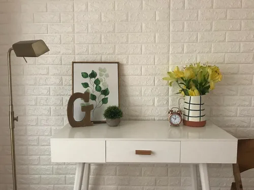 Miniatura 24 de Art3d Paquete de 10 - 52.5 pies cuadrados Paneles de pared 3D de ladrillo falso para despegar y pegar en marrón rojizo, papel tapiz de espuma