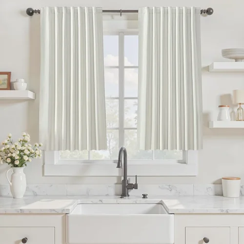 Miniatura 32 de Cortinas opacas de 54 pulgadas de largo para dormitorio, sala de estar, cortinas beige con aislamiento térmico, oscurecimiento de la habitación