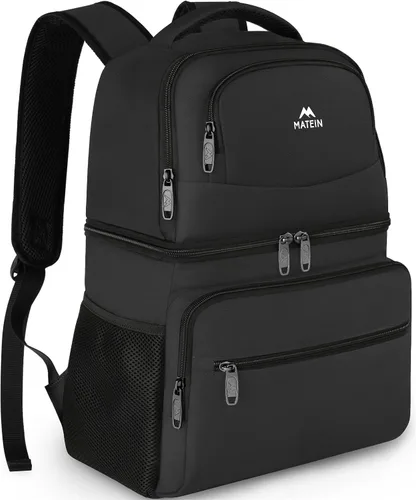 Miniatura 11 de MATEIN Mochila enfriadora, 26 latas, mochila térmica de almuerzo para hombres y mujeres, a prueba de fugas, de doble capa, mochila de almuerzo Gris