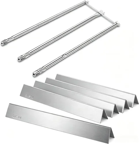 Miniatura 15 de QuliMetal 44.5 cm SUS304 Barras Aromatizadoras y Deflectores de Calor para Parrillas Weber Genesis 300 Series, Compatibles con Genesis E310 E320