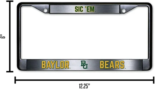 Miniatura 3 de Baylor University Bears - Marco de matrícula premium de aleación de zinc negro de larga duración con licencia de la NCAA - Soporte de etiqueta de 2