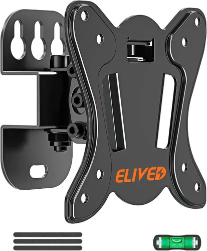 ELIVED Soporte de pared para TV pequeño con giro de inclinación ajustable para la mayoría de televisores LED LCD OLED OLED de 13 a 30 pulgadas,