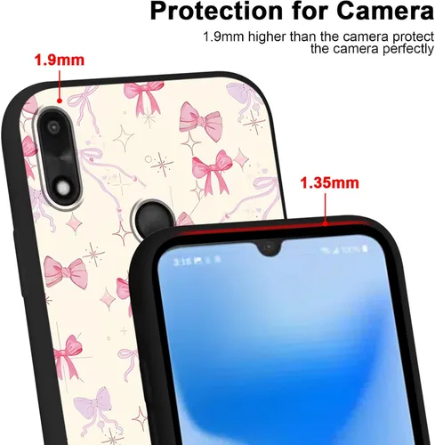 Miniatura 3 de Paquete de 2 Fundas de Teléfono con Lazo Rosa para Gabb Phone 4 6.1", Fundas con Patrón de Flores Florales con Lazo de Cinta Kawaii Lindo de Dibujos