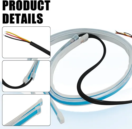 Miniatura 3 de Tira de luz LED para automóviles de 24 pulgadas, tira de luces LED ámbar, luces de circulación diurna para automóvil, tiras de señal de giro