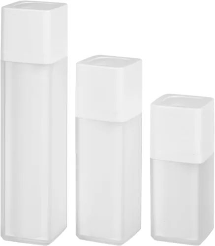 minkissy Loción Crema Bomba Envase Airless Skincare Botellas 0.5 fl oz+1.0 fl oz+1.7 fl oz Dispensador de botellas cosméticas estirable recargable