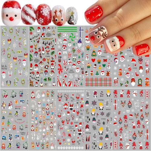 Miniatura 15 de 8 hojas de calcomanías de arte de uñas para el día de San Valentín, autoadhesivas, 3D, color plateado, rosa, rojo, labios, letras de corazón, diseño