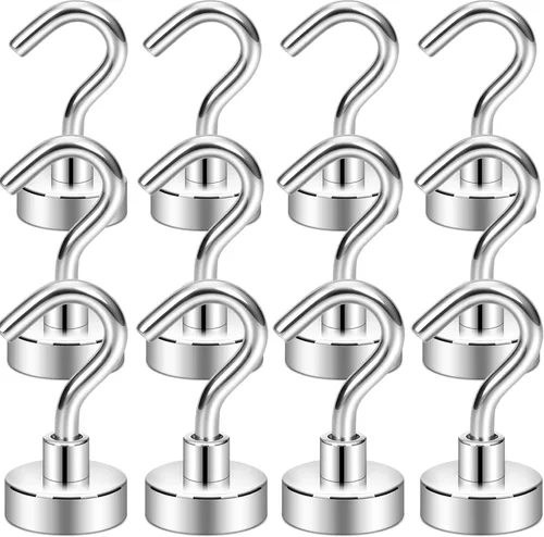 Miniatura 60 de NEOSMUK - Ganchos magnéticos de alta resistencia con imán de neodimio extrafuerte para colgar en refrigerador, caja de herramientas, crucero o Azul