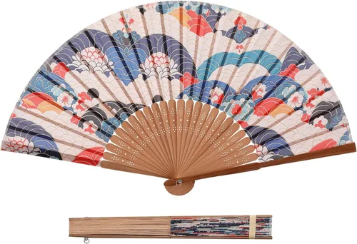 Miniatura 13 de Gasa transparente de los ventiladores de la mano del ventilador de la mano plegable con la tela hermosa para el regalo de la boda