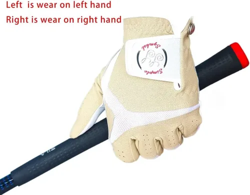 Miniatura 6 de Guantes de golf para hombre, cuero sintético de alta calidad, agarre estable, paquete de dos