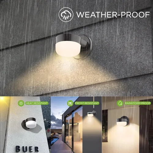 Miniatura 6 de TIERONE Moderno paquete de luz LED de seguridad con fotocélula del atardecer al amanecer, aplique de pared al aire libre para patio, porche
