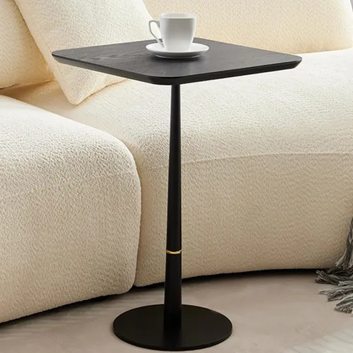 Miniatura 10 de Mesa pequeña con pedestal para bebidas, mesas auxiliares de madera, soporte para bebidas de cóctel Martini, mesa auxiliar cuadrada duradera con base