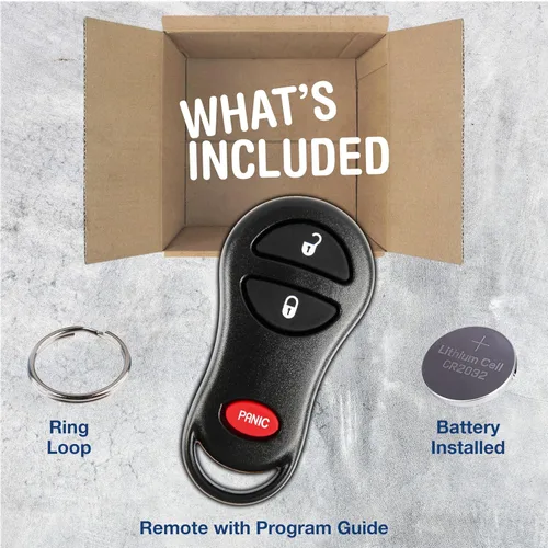 Miniatura 3 de KeylessOption - Llavero de auto con control remoto para entrada sin llave, repuesto para 04686481, Negro