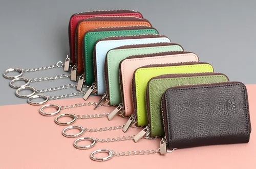 Miniatura 7 de FurArt Cartera con Cremallera para Mujeres, Cartera con Bloqueo RFID para Tarjetas de Crédito, Portador de Tarjetas de Presentación, Cartera Llavero