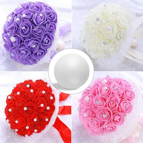 Miniatura 6 de LOKIPA 2 bolas de espuma blanca de 6 pulgadas, bolas de poliestireno blanco para manualidades, manualidades, hogar, proyectos escolares