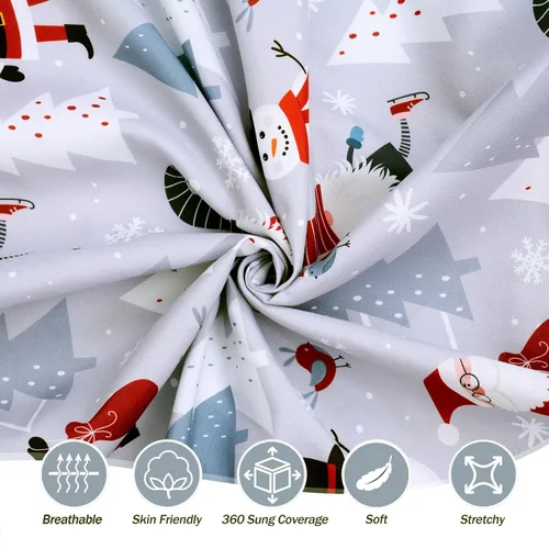 Miniatura 7 de Cloele Sábana Bajera de Cuna de Navidad con Muñeco de Nieve para Niños y Niñas - Paquete de 1 Sábana de Guardería para Bebés Sábana de Cama