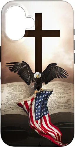 Miniatura 32 de Pretty Christian Cross Bible A Bald Eagle Grip American Flag Case for iPhone 17